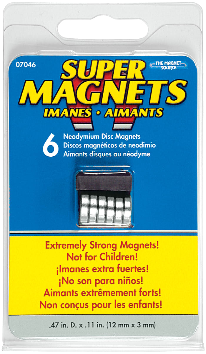 Magnet Super .47In Diameter X .118In Thick 6 Pack Carded