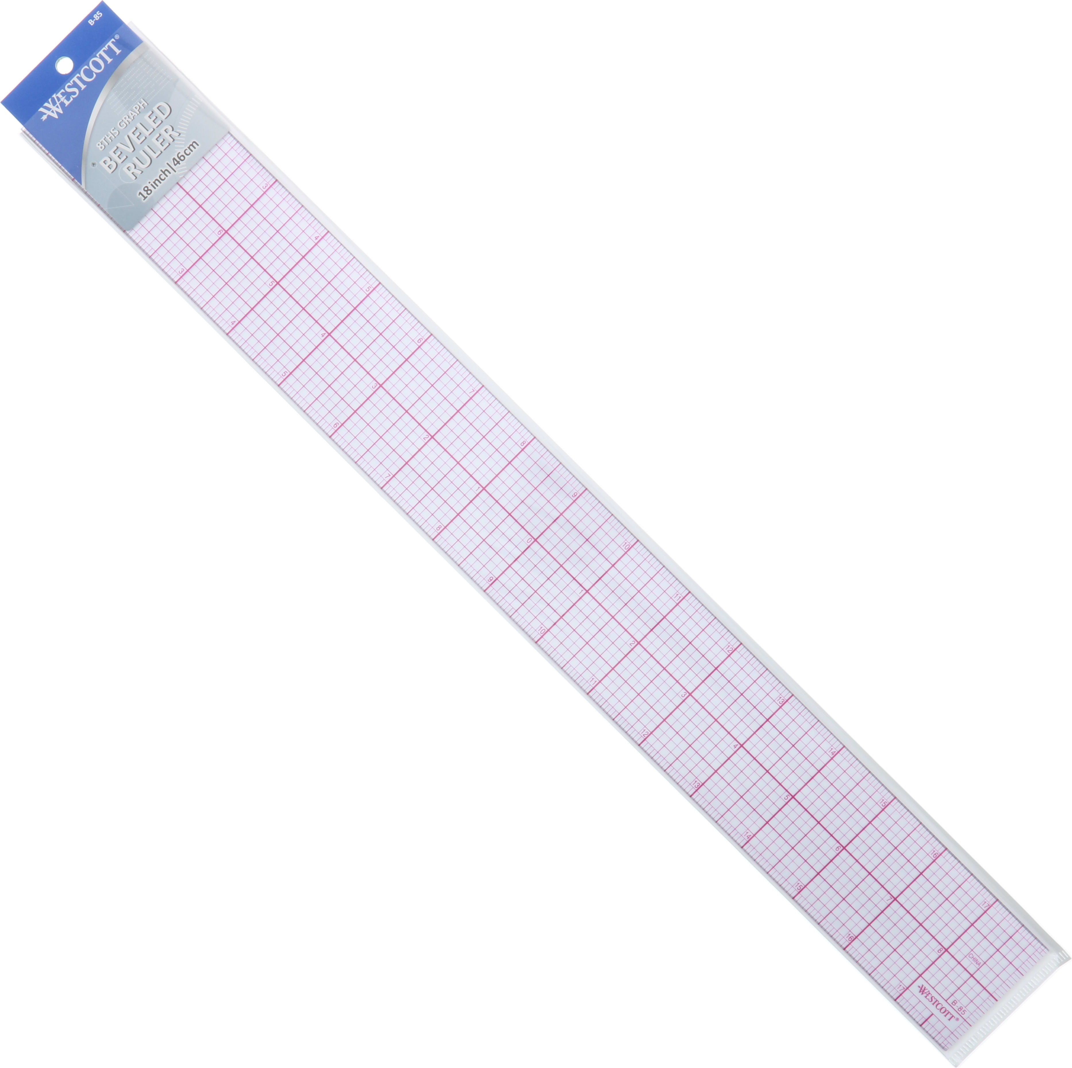 RULER STANDARD BEVELED 2X18