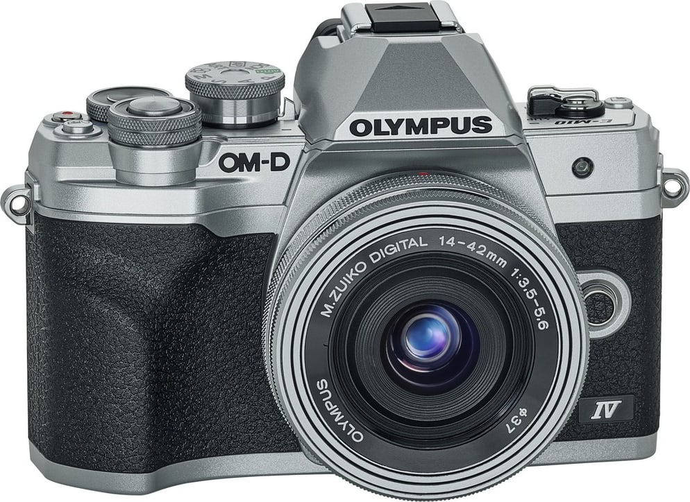 Olympus OM-D E-M10 Mark IV 20.3 Megapixel Mirrorless Camera with Lens - Silver - ONLINE ONLY