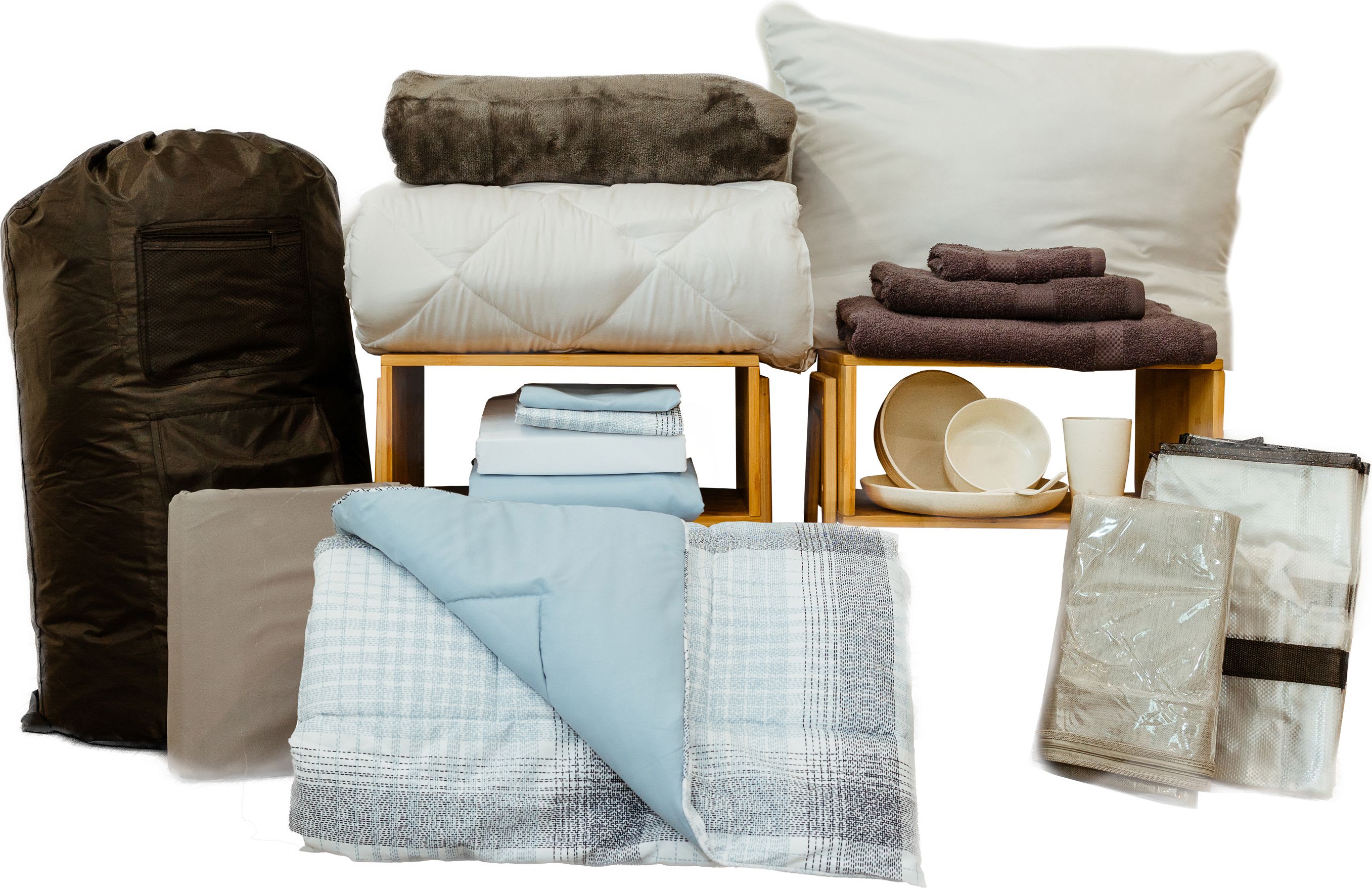DLX BEDDING BUNDLE-BLUE PLAID