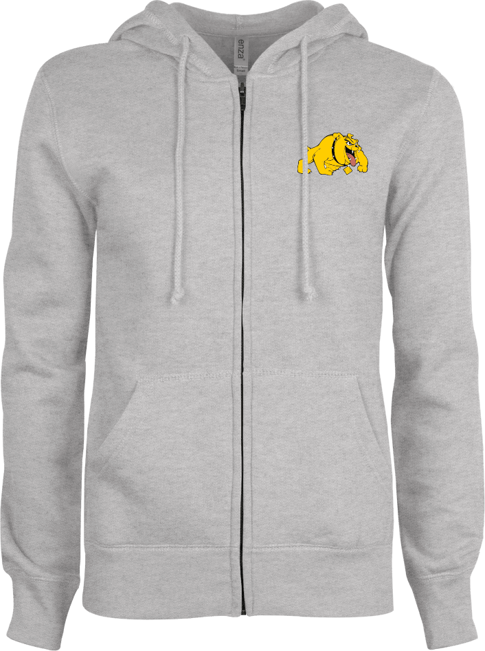Bowie State ENZA Womens Fleece Full Zip Hoodie Primary Mark - ONLINE ONLY