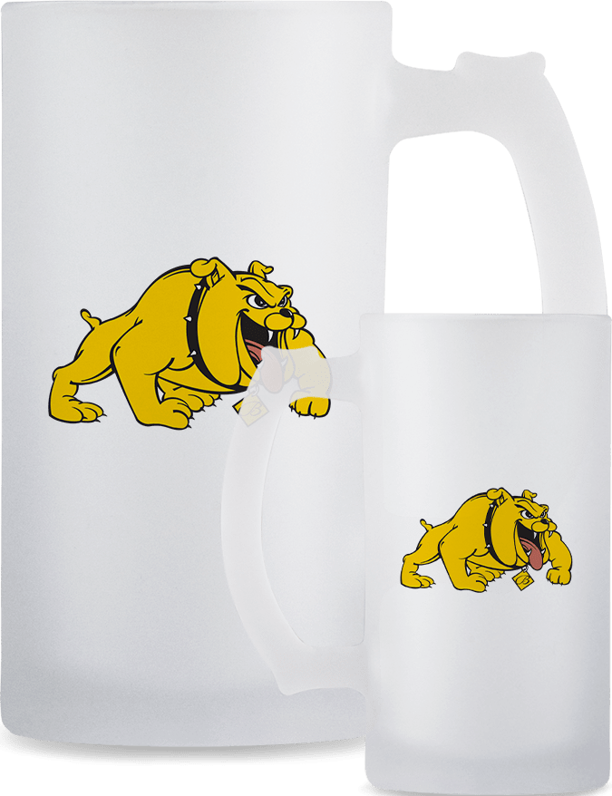 Bowie State Full Color Decorative Frosted Glass Mug 16oz Primary Mark - ONLINE ONLY