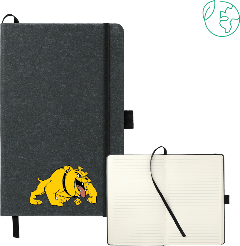 Bowie State 5.5 x 8.5 FSC Mix Recycled Leather Bound Journal Primary Mark - ONLINE ONLY