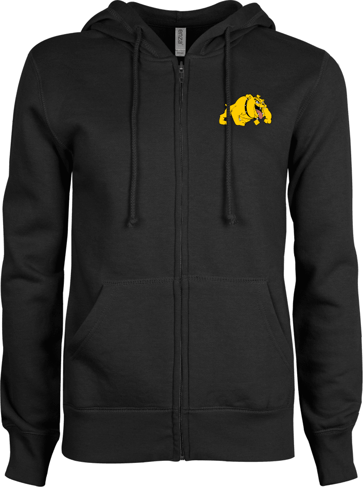 Bowie State ENZA Womens Fleece Full Zip Hoodie Primary Mark - ONLINE ONLY