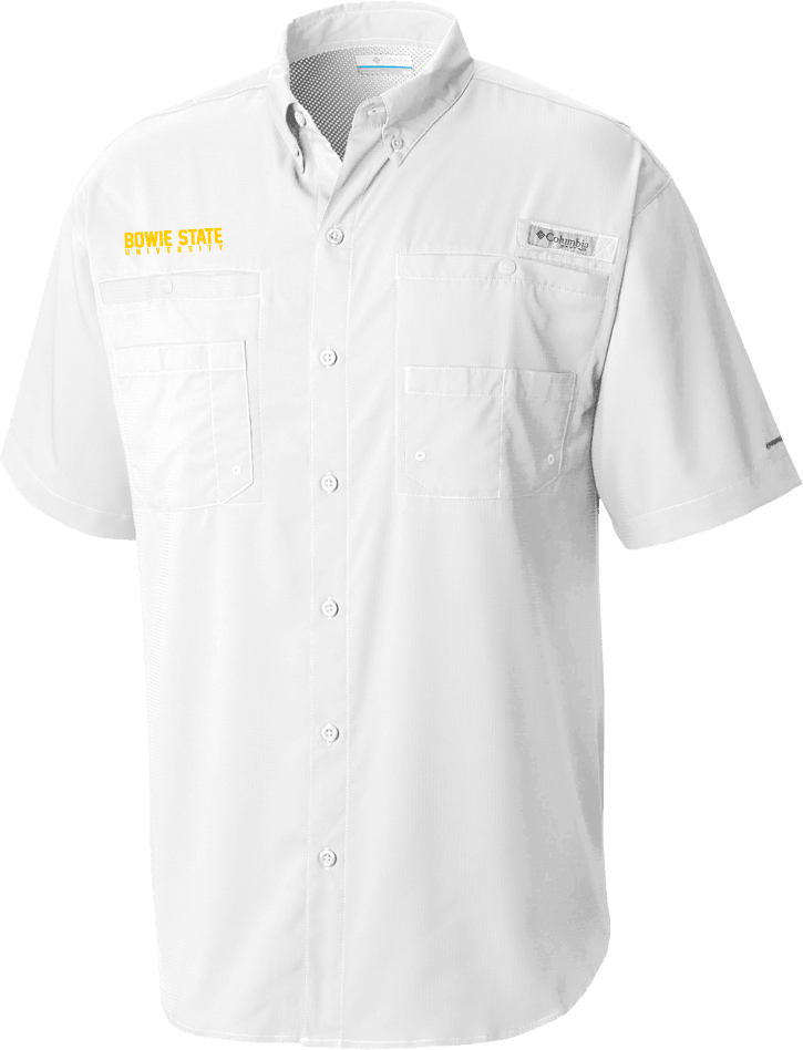 Bowie State Columbia Tamiami Performance Short Sleeve Shirt Bowie State University Stacked - ONLINE ONLY