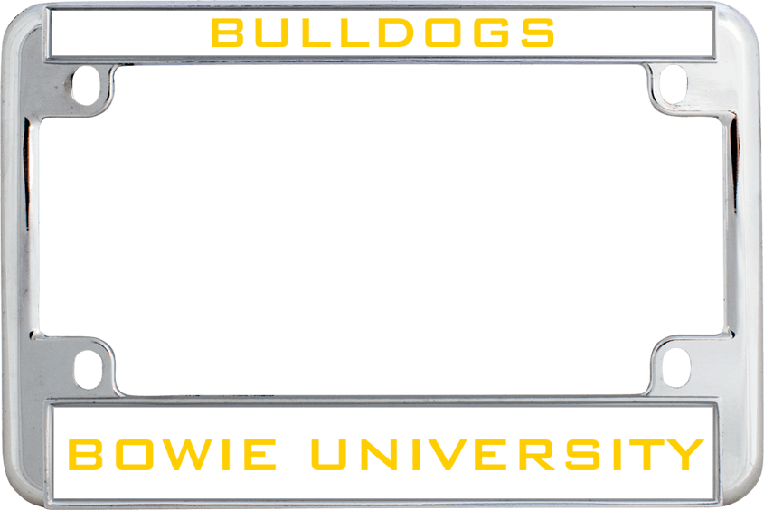Bowie State Metal Motorcycle License Plate Frame in Bulldogs - ONLINE ONLY