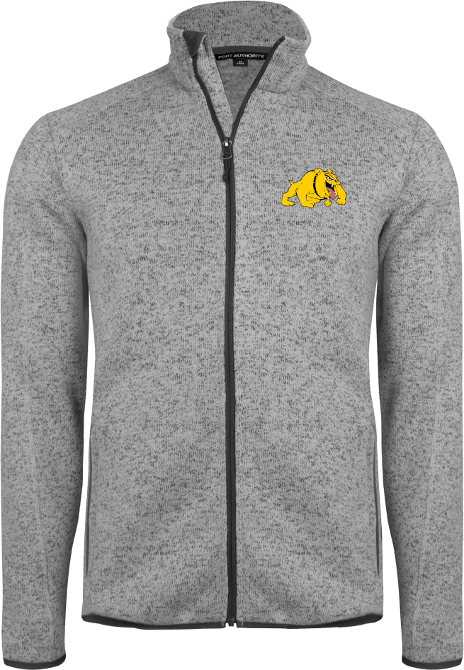 Bowie State Heather Sweater Fleece Jacket Primary Mark - ONLINE ONLY
