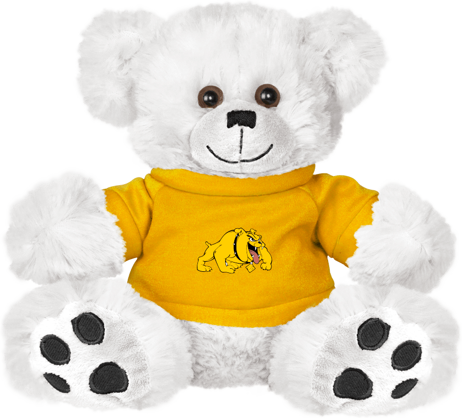 Bowie State Plush Big Paw 8 1/2 inch Bear w/Gold Shirt Primary Mark - ONLINE ONLY