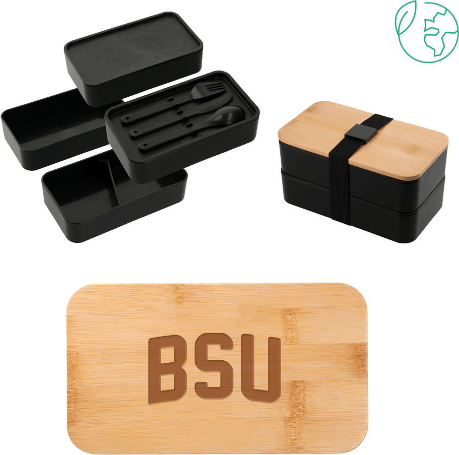 Bowie State Stackable Bamboo Fiber Bento Box BSU - ONLINE ONLY