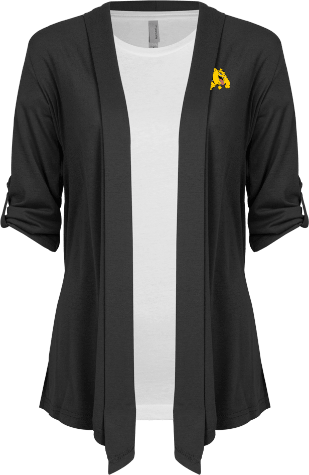 Bowie State Womens Drape Front Cardigan Sweater Primary Mark - ONLINE ONLY