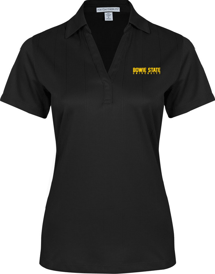 Bowie State Womens Performance Fine Jacquard Polo Bowie State University Stacked - ONLINE ONLY