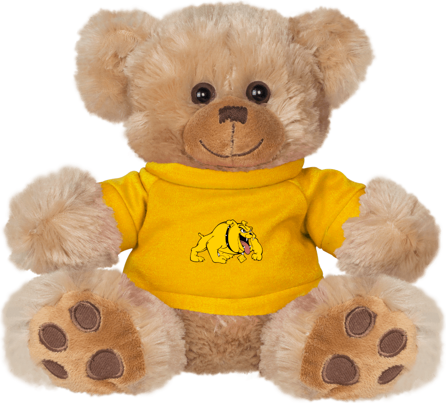 Bowie State Plush Big Paw 8 1/2 inch Bear w/Gold Shirt Primary Mark - ONLINE ONLY