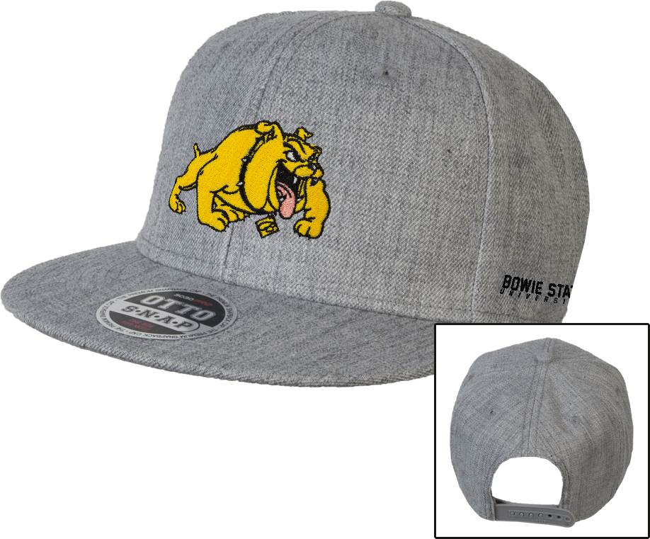Bowie State Wool Blend Flat Bill Snapback Hat Primary Mark - ONLINE ONLY