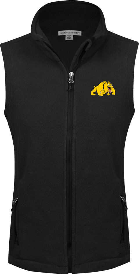 Bowie State Womens Fleece Full Zip Vest Primary Mark - ONLINE ONLY