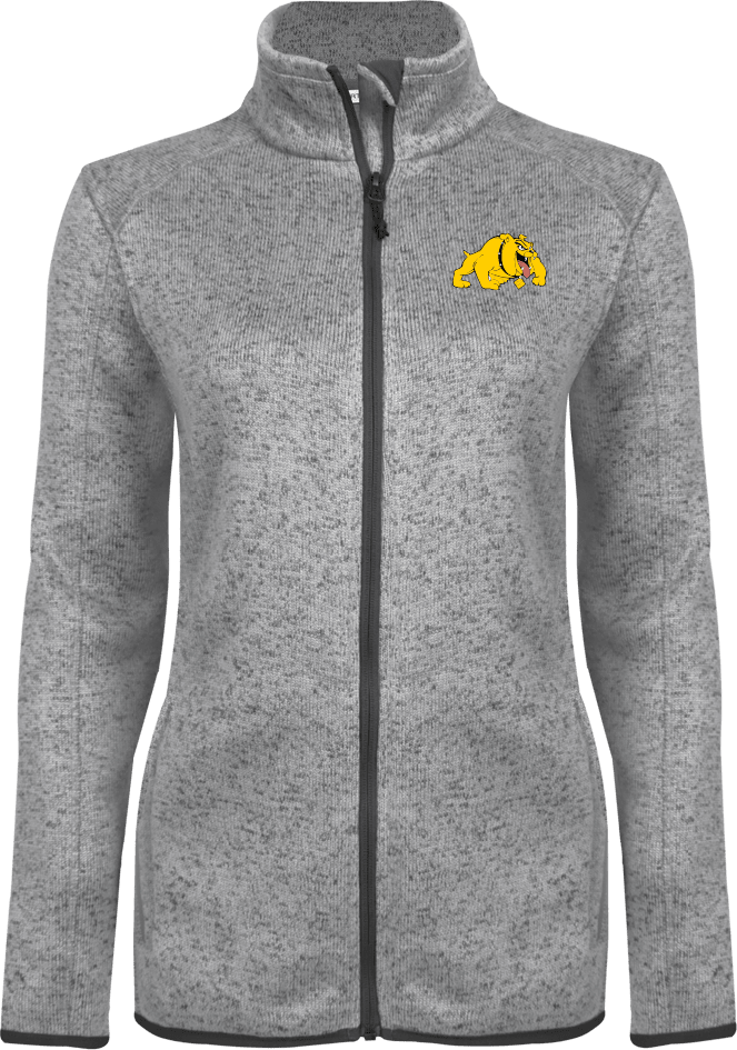 Bowie State Womens Heather Fleece Jacket Primary Mark - ONLINE ONLY
