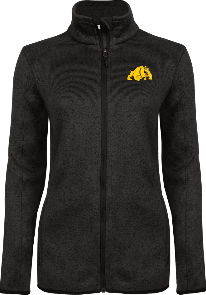 Bowie State Womens Heather Fleece Jacket Primary Mark - ONLINE ONLY