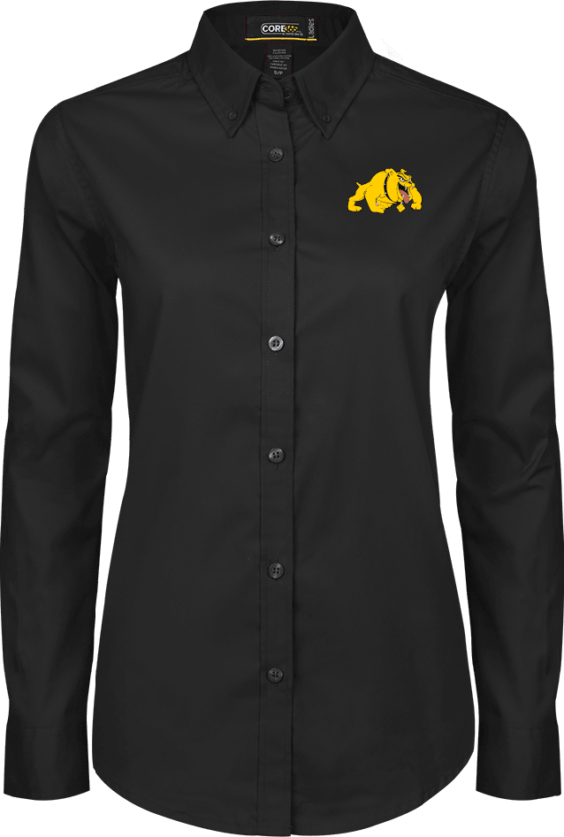 Bowie State Womens Twill Button Down Long Sleeve  Primary Mark - ONLINE ONLY