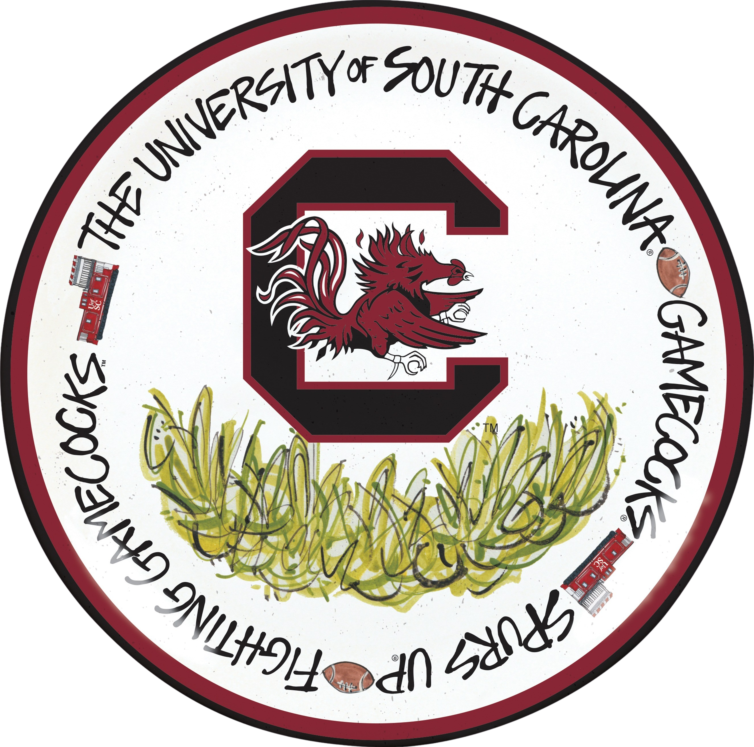 University of South Carolina 4 Plate Set