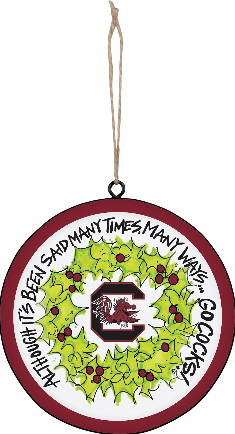 University of South Carolina Metal Wreath Ornament