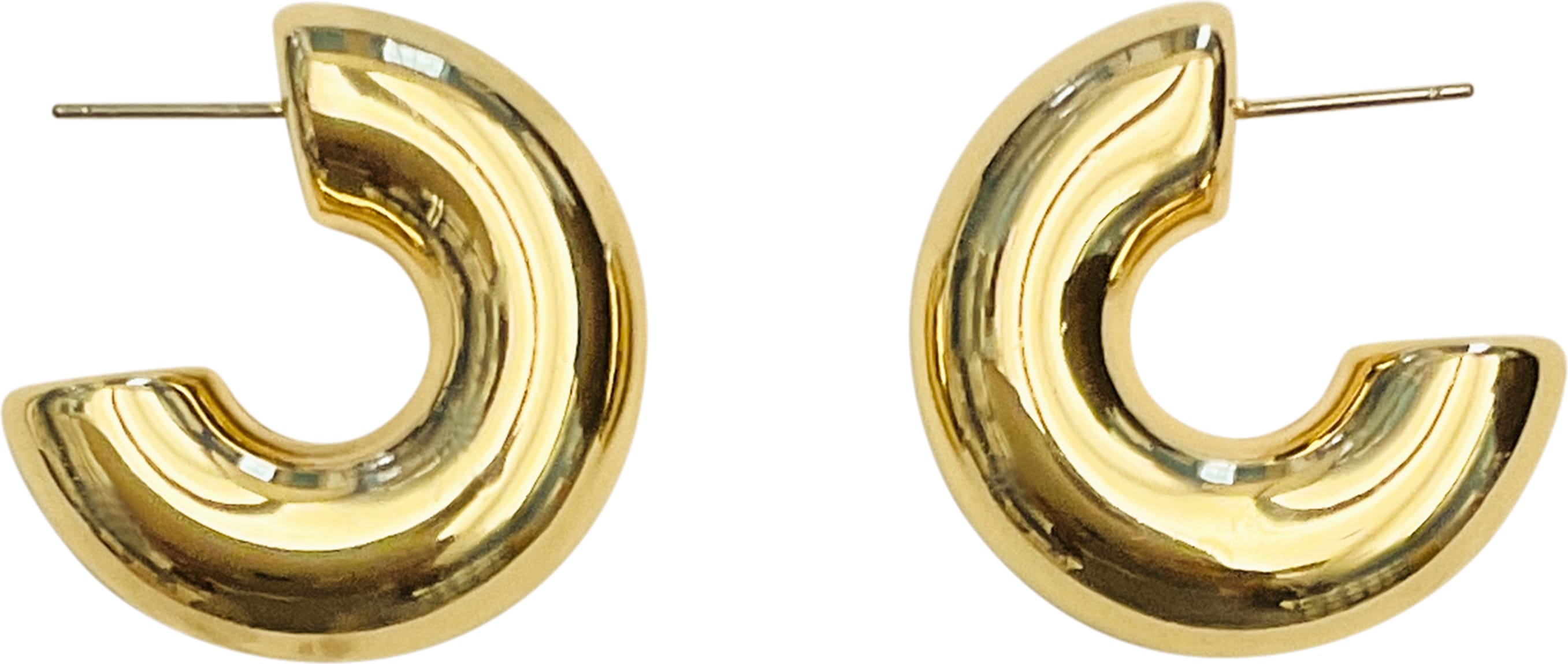 Ear Thick Hoop Gold Earrings