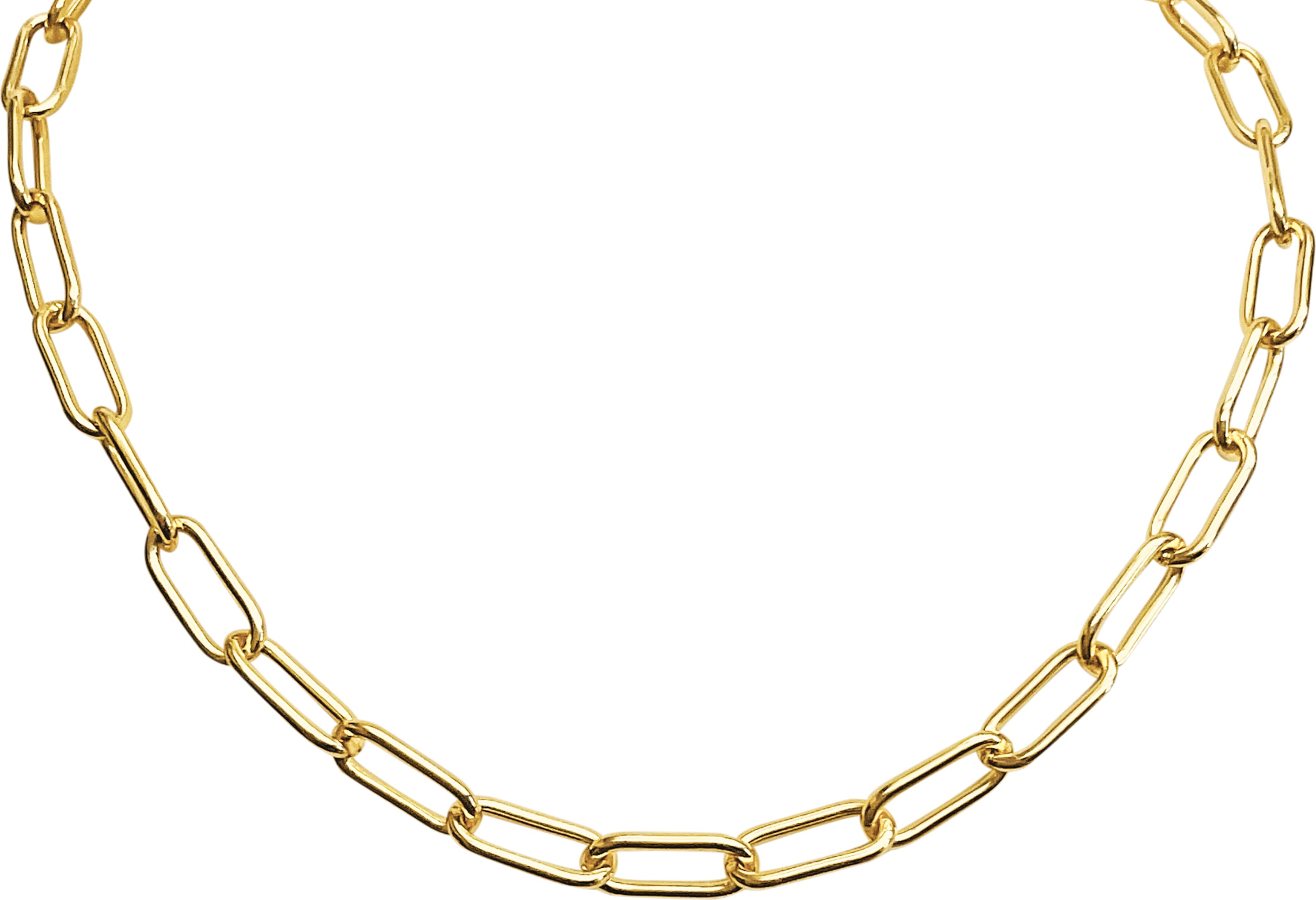 Link Paperclip Stat Ch Gold Bracelets