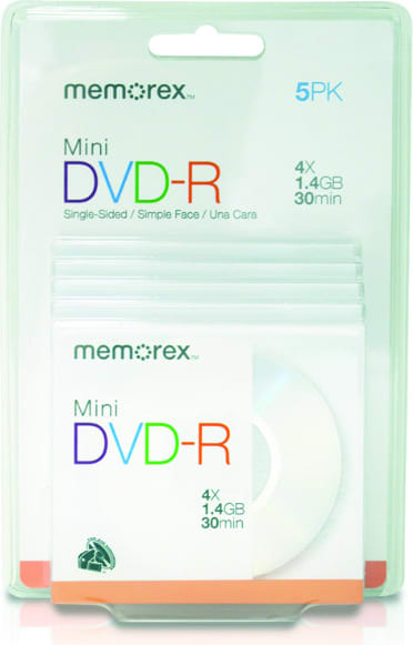 DVD-R MINI 5PK MEMOREX