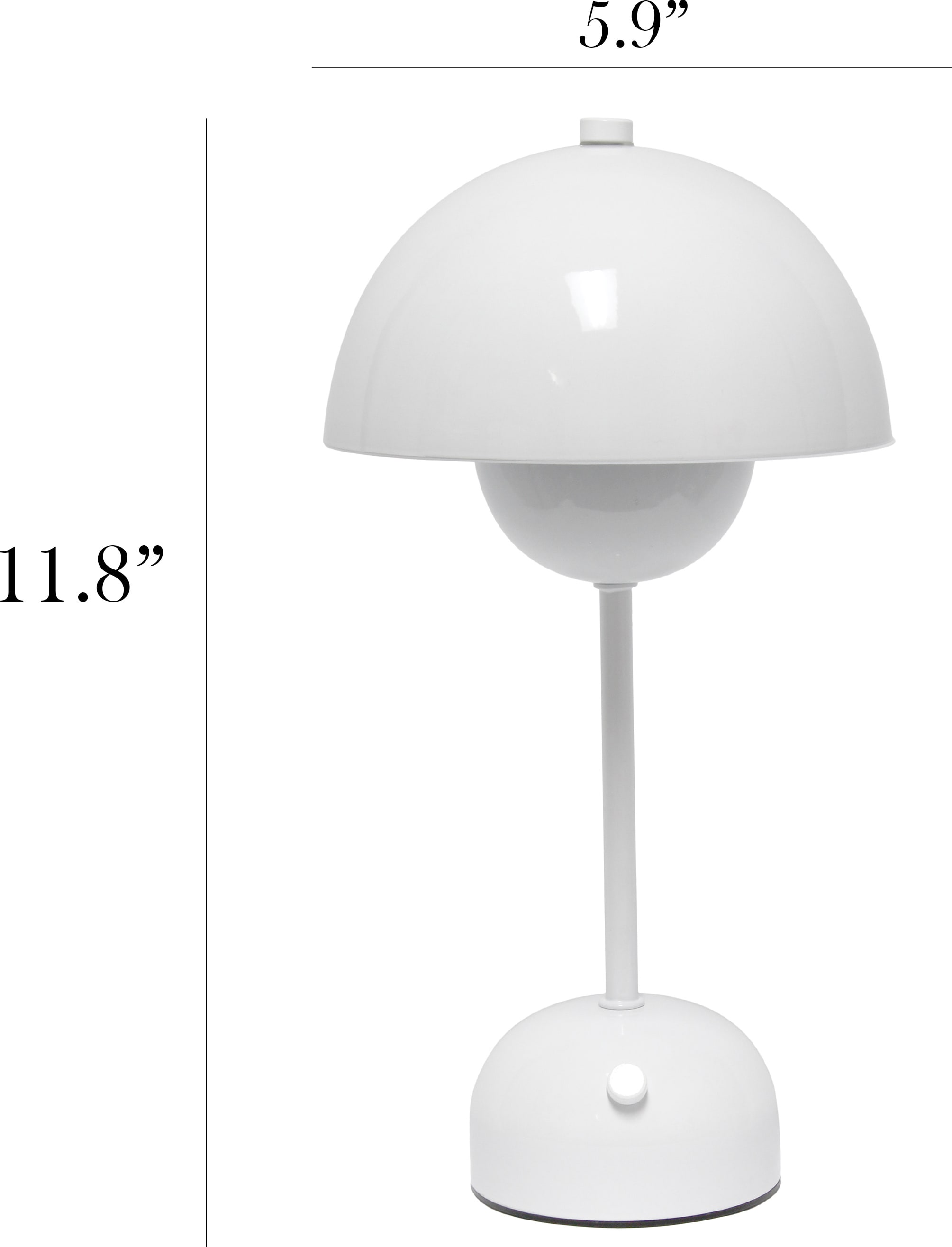 Simple Designs 11.8 Mushroom Magic Dimming LED Touch Stick Lamp, Portable & Rechargeable