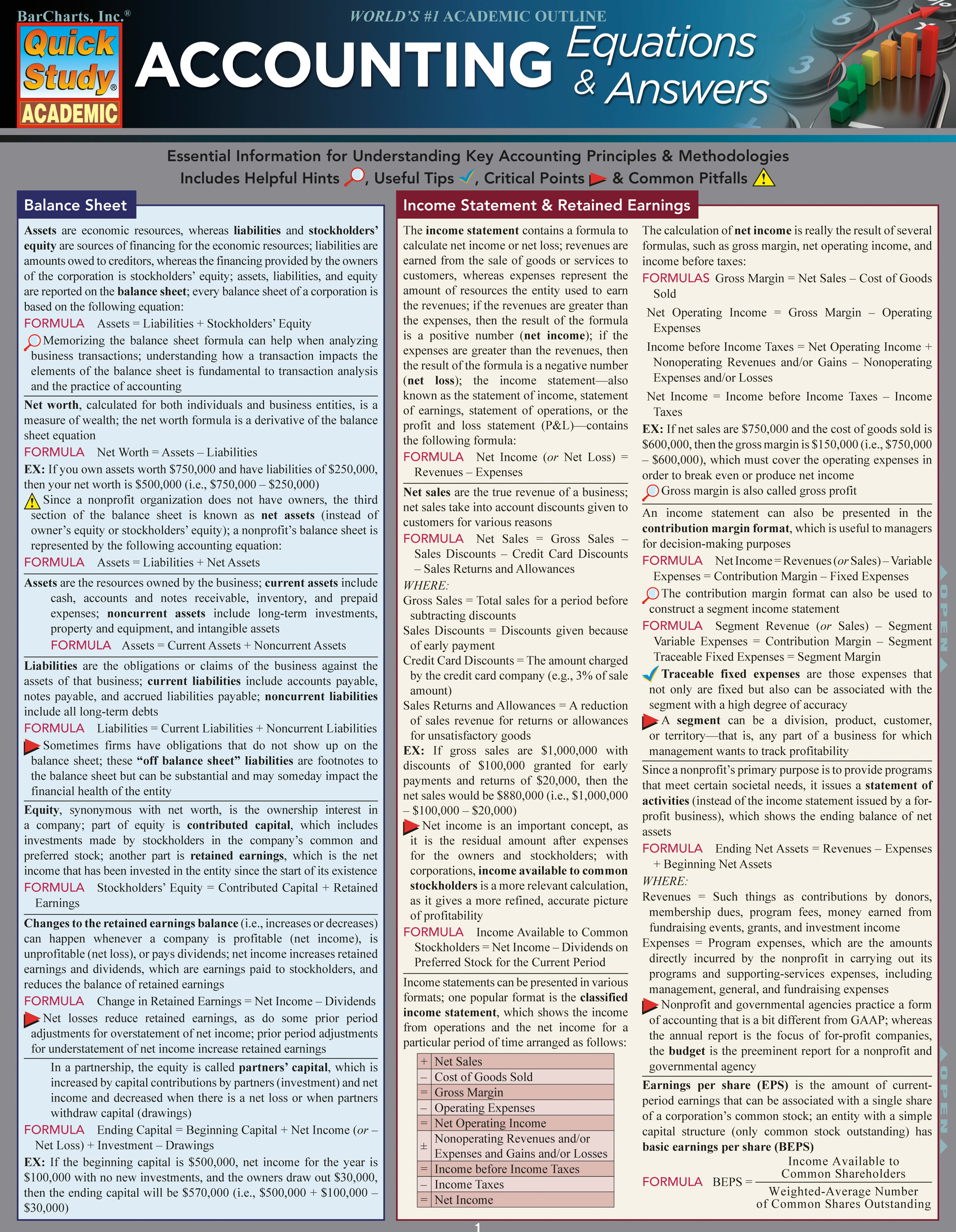 Accounting Equations & Answers