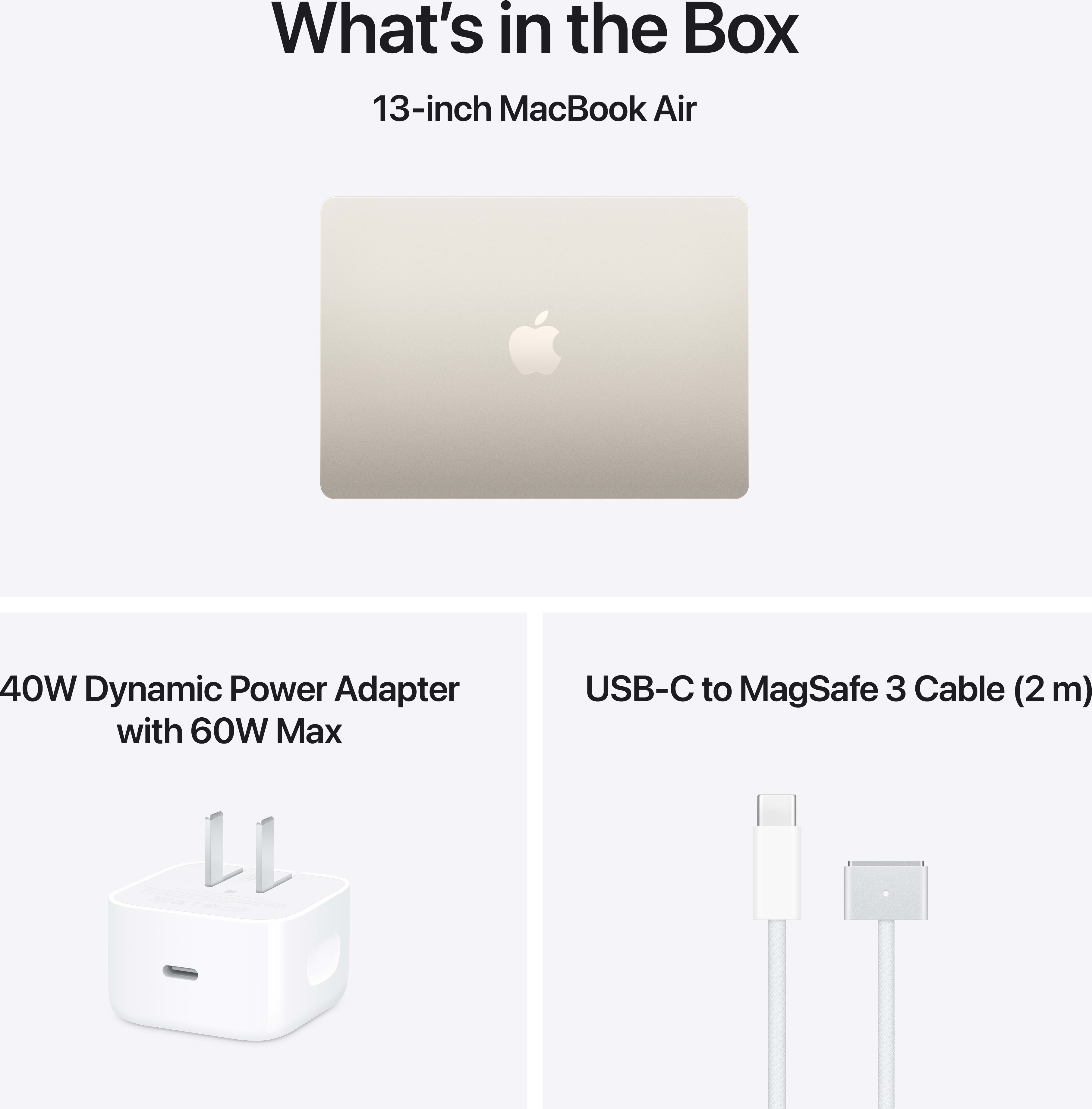 Apple 13-inch MacBook Air: Apple M5 chip with 10‑core CPU and 10‑core GPU, 16GB, 1TB SSD - Starlight