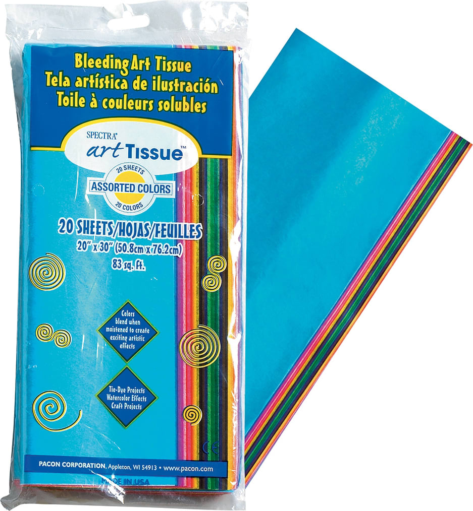 ART TISSUE SPECTRA ASSORTED COLORS 20 SHEETS