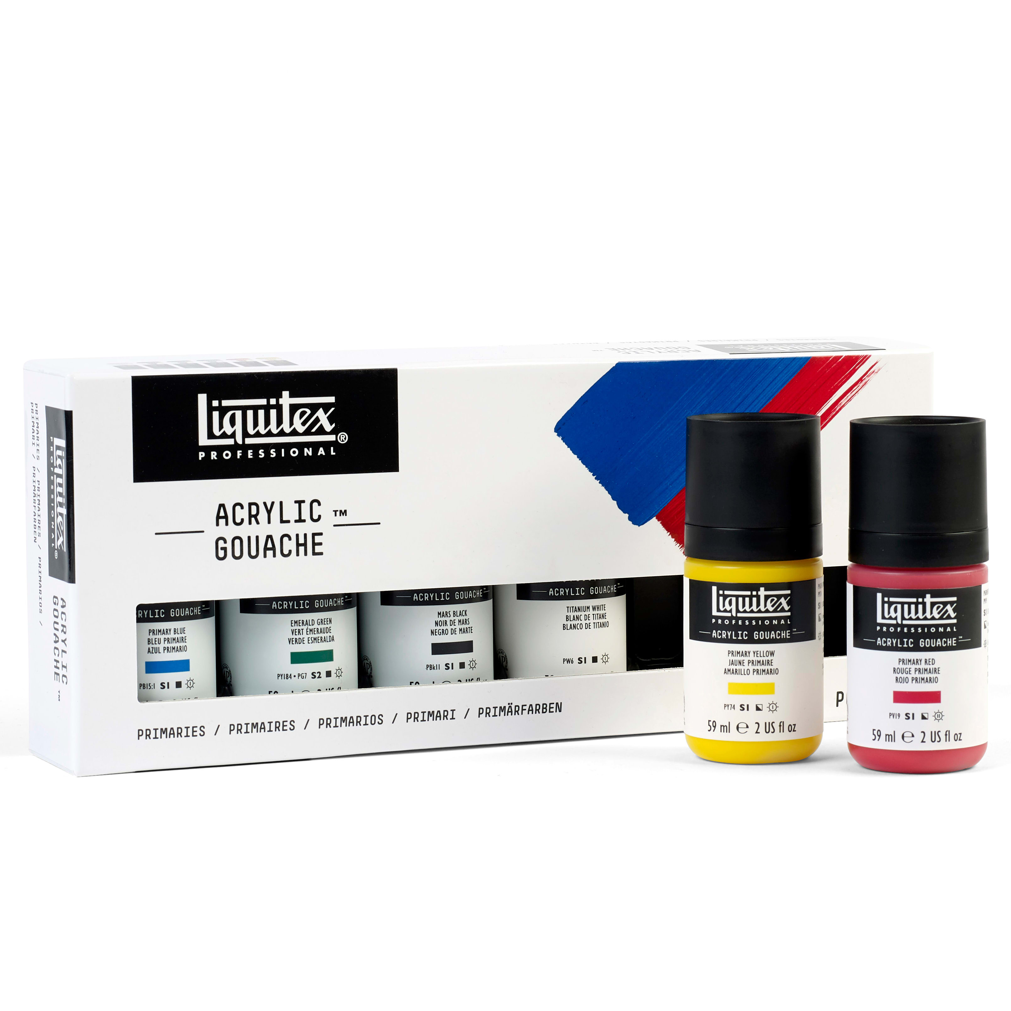 ACRYLIC GOUACHE SET 59ML 6 COLOR PRIMARIES