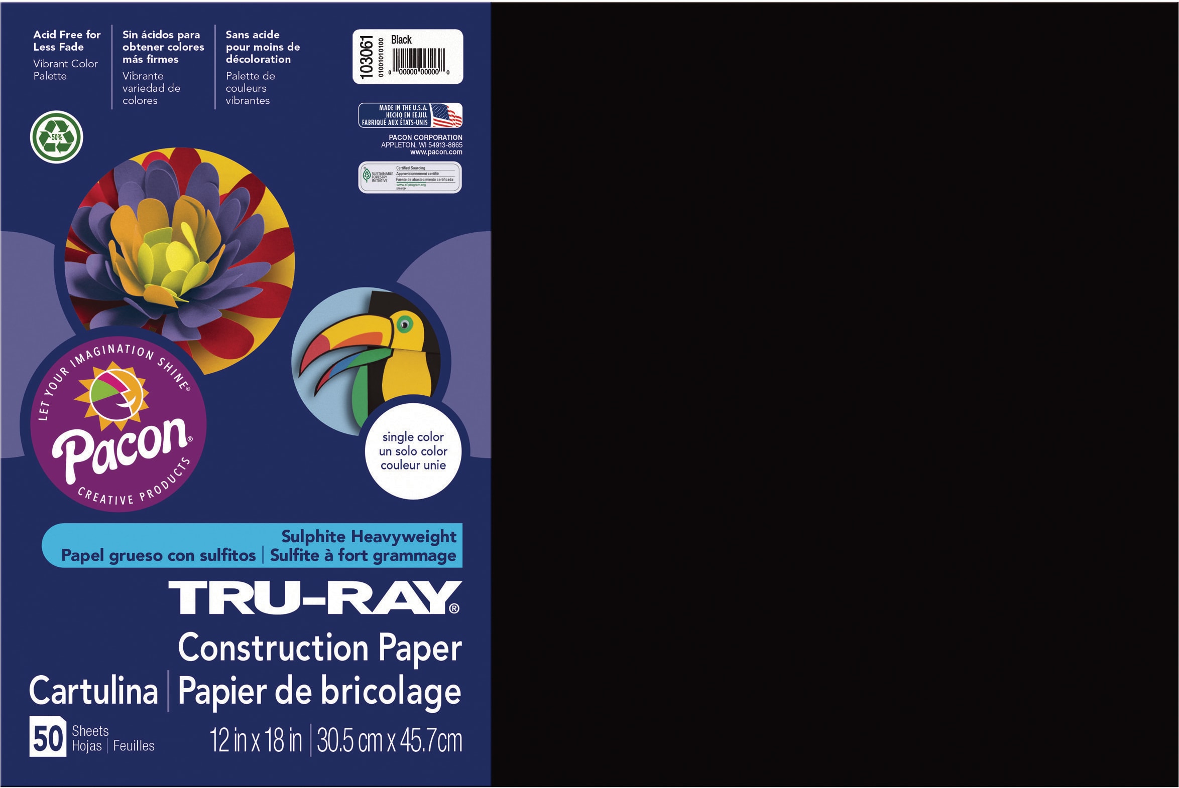 CONSTRUCTION TRURAY 12X18 BLACK 50 SHEETS