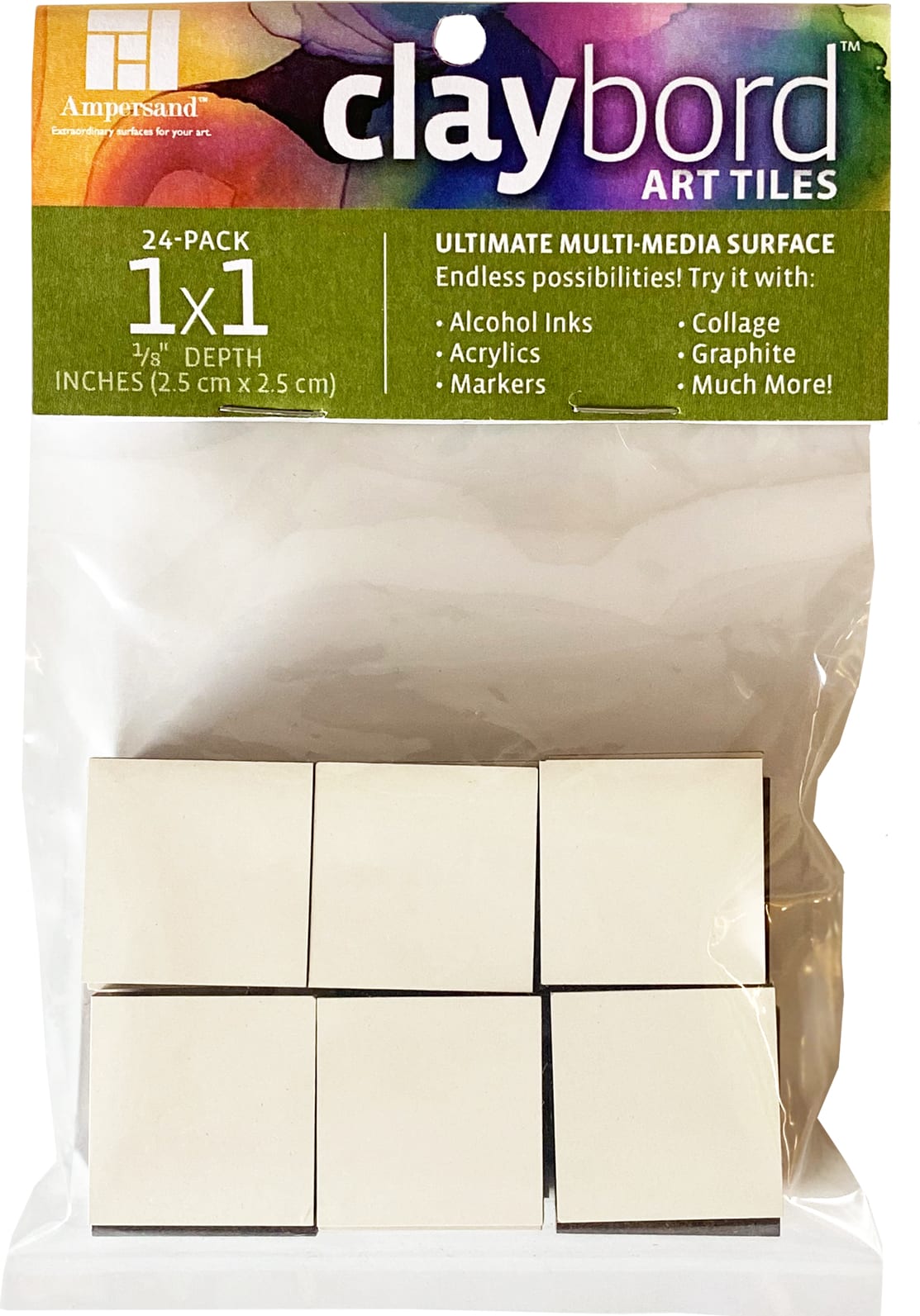 Claybord Art Tile 1X1 24-Pack