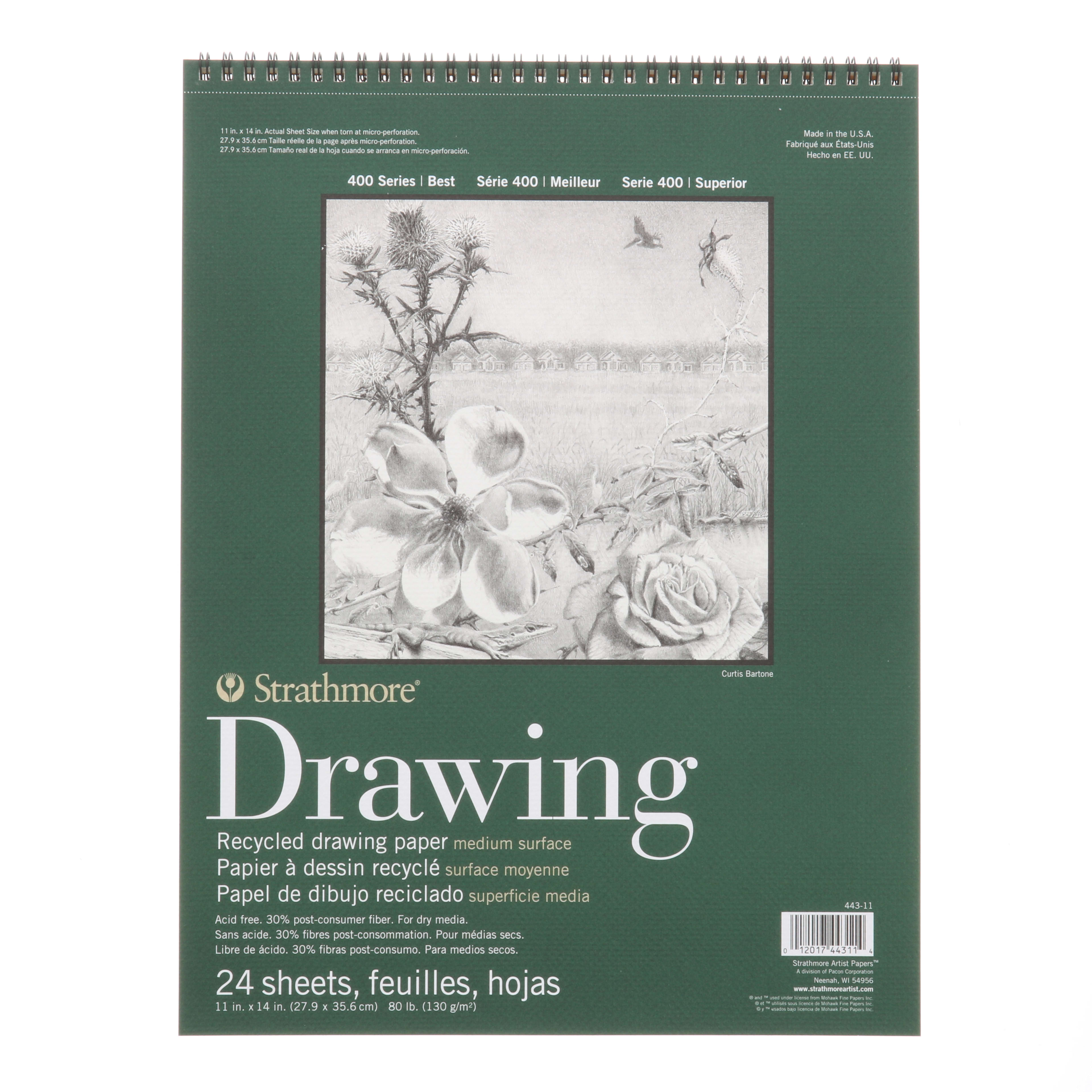 DRAW RECYCLED 400 11X14 SPIRAL BOUND 24 SHEETS