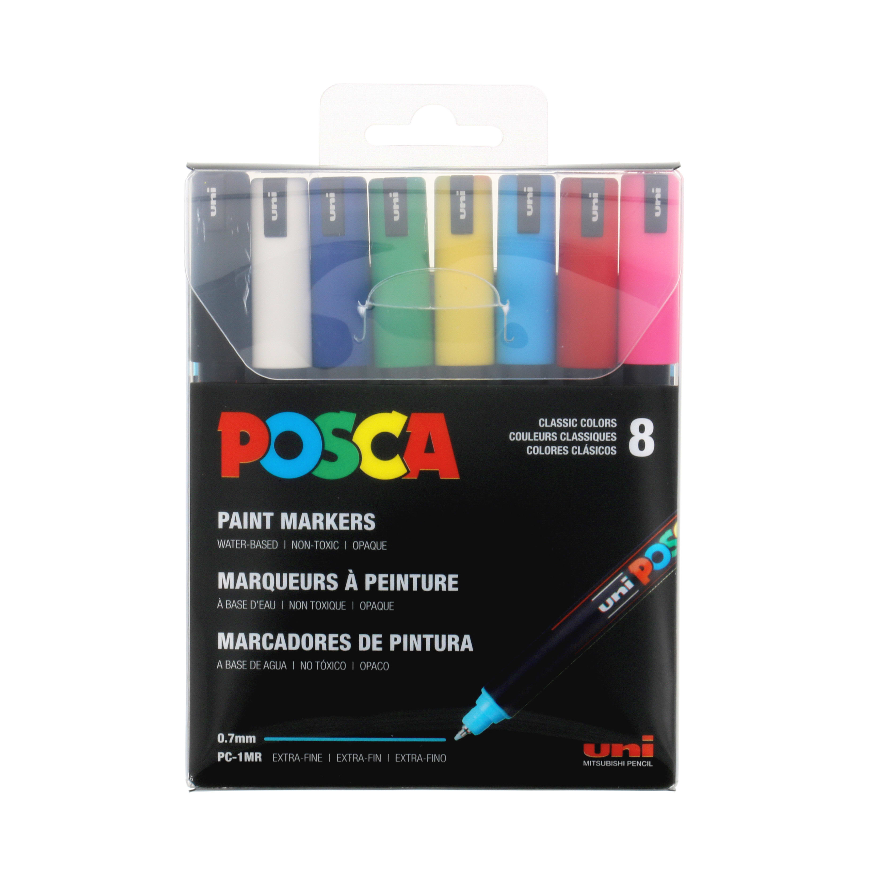 POSCA MARKER SET FINE POINT 8-COLORS