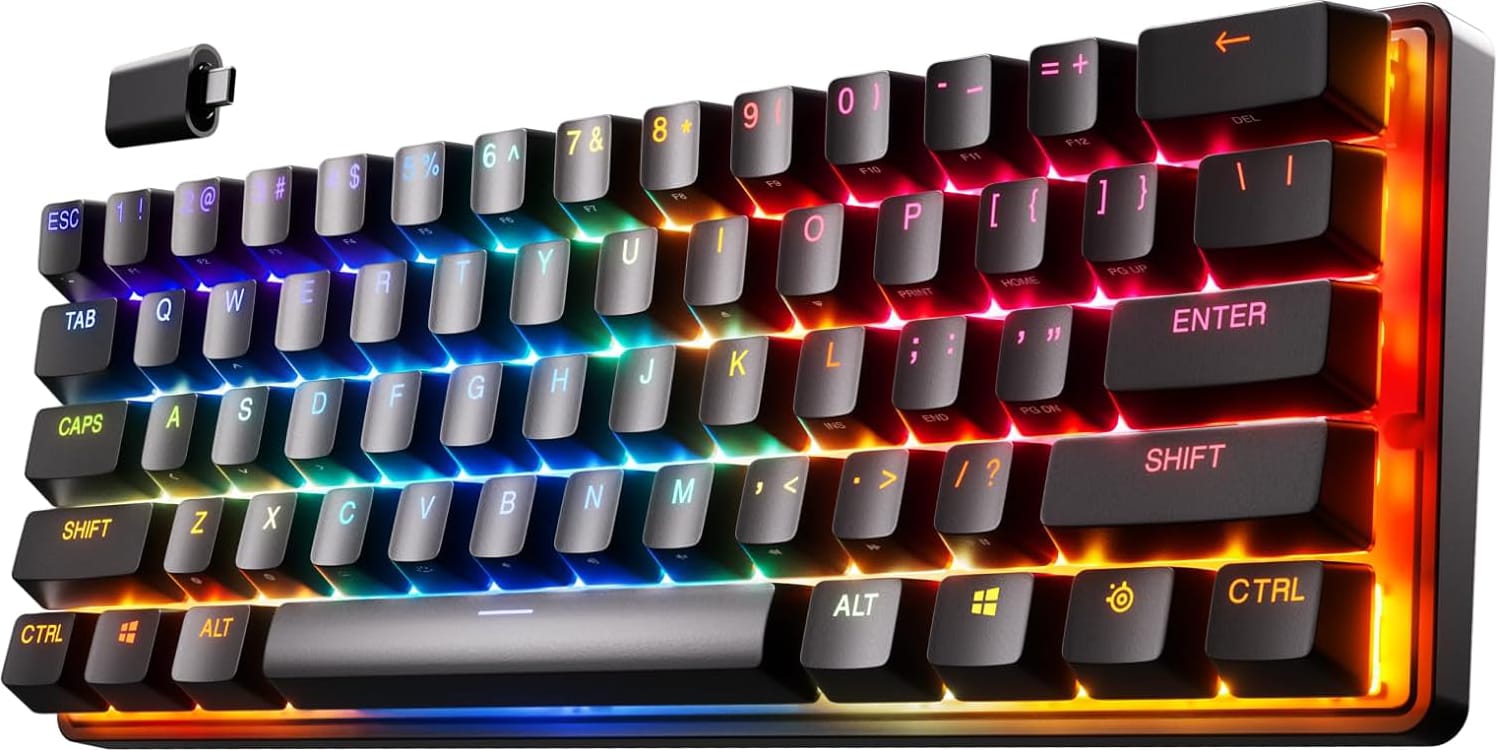 SteelSeries Apex Pro Mini 60% V2 Wired Mechanical OmniPoint Adjustable HyperMagnetic Gaming Keyboard (Black)