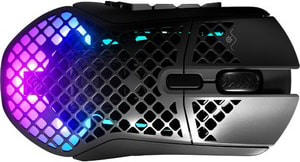 SteelSeries Aerox 9 Wireless Ultra Lightweight Honeycomb Water Resistant RGB Optical Gaming Mouse (Black)