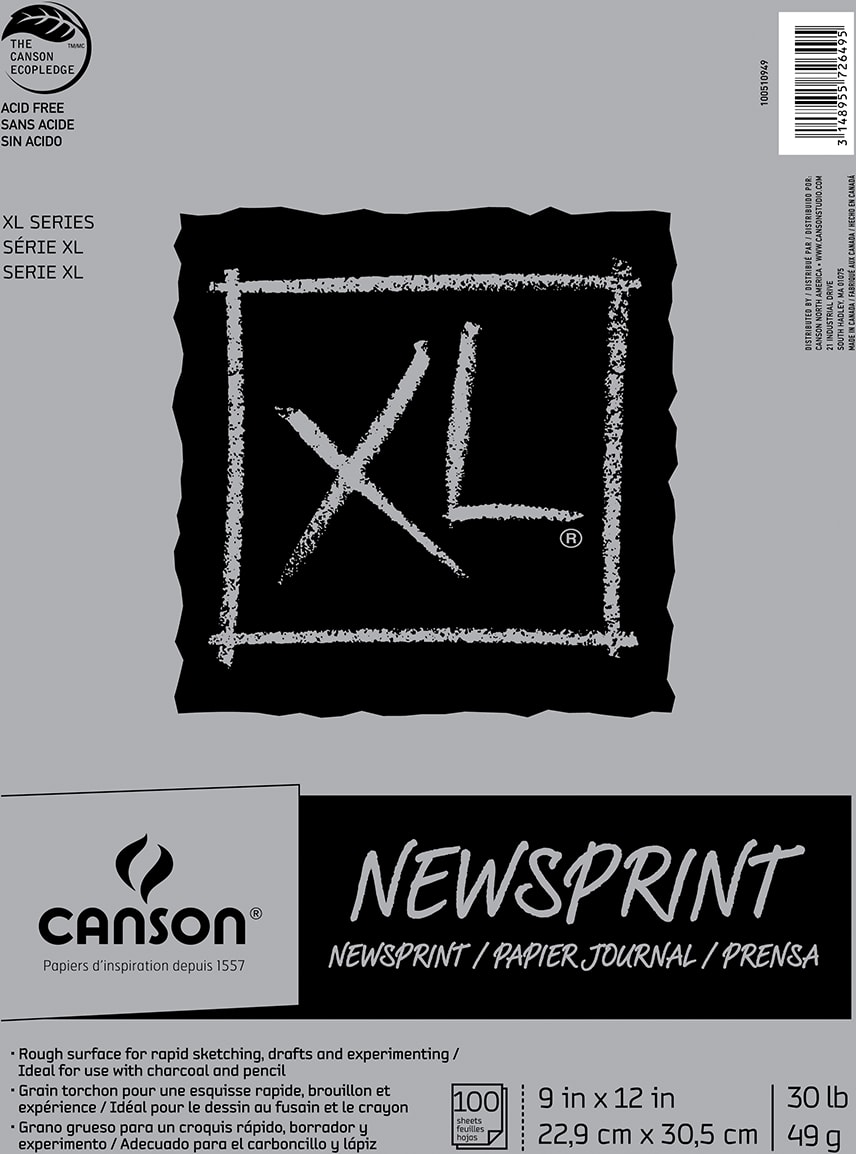 XL NEWSPRINT PAD ROUGH 9X12 100 SHEETS