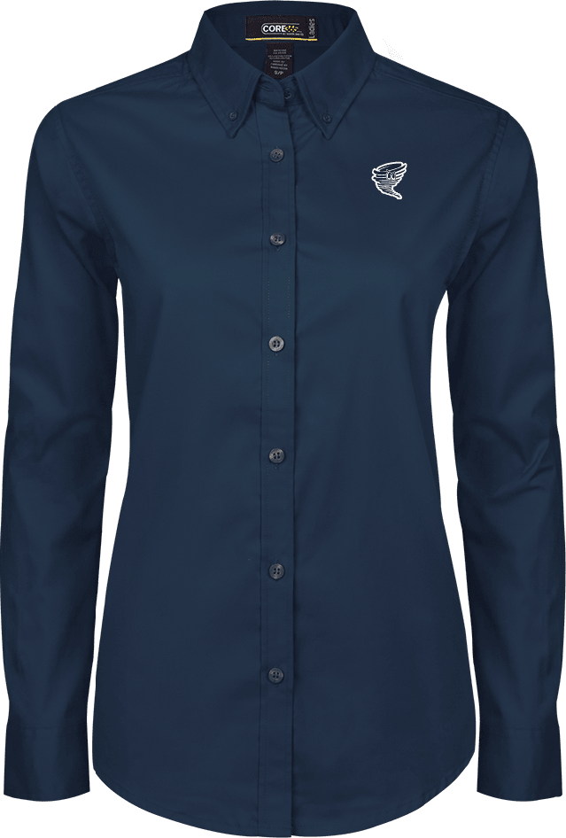 Centenary Univ Womens Twill Button Down Long Sleeve  Cyclone Athletic Logo - ONLINE ONLY