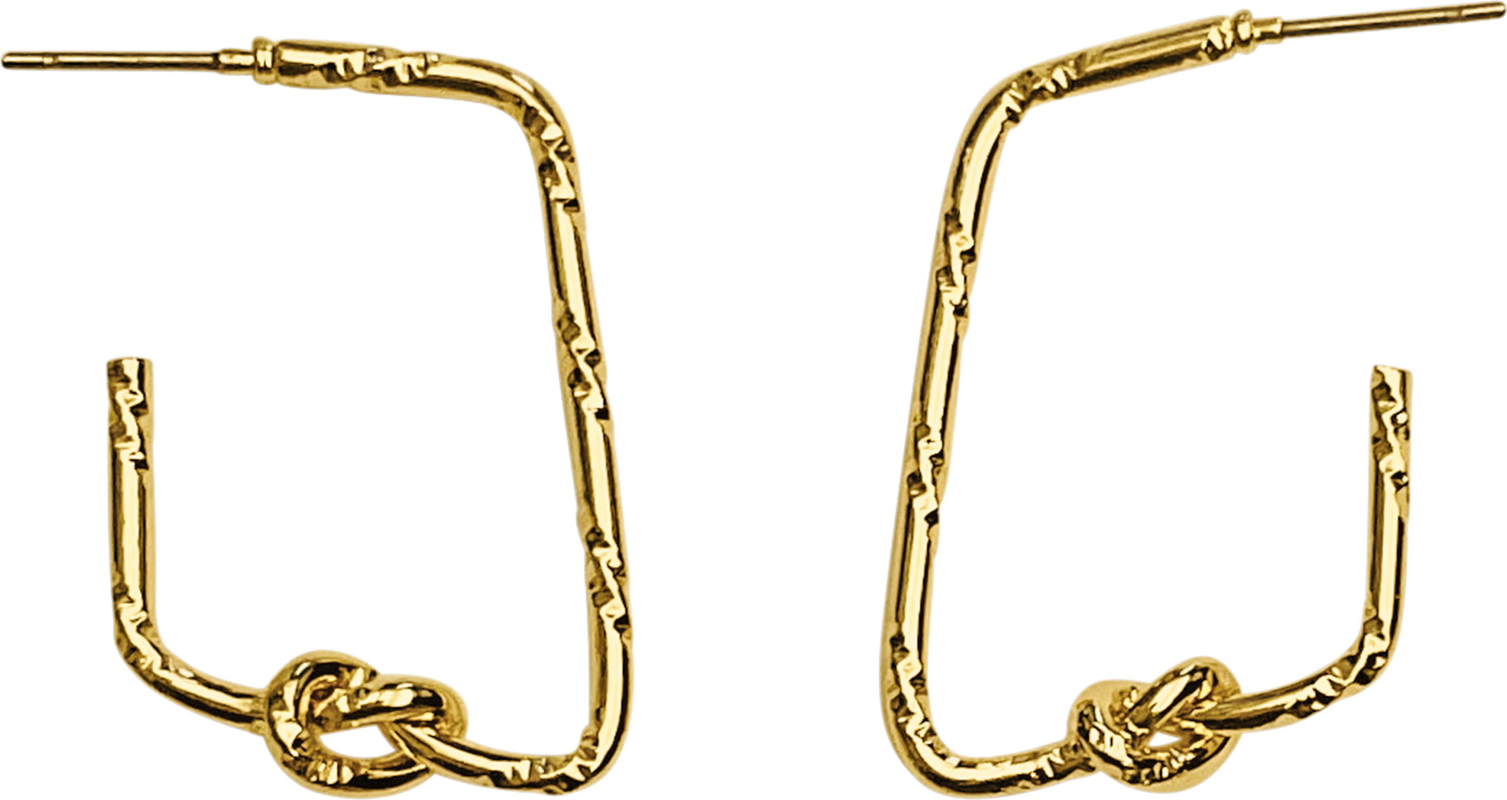 Ear Sq Knot Hoop Gold Earrings