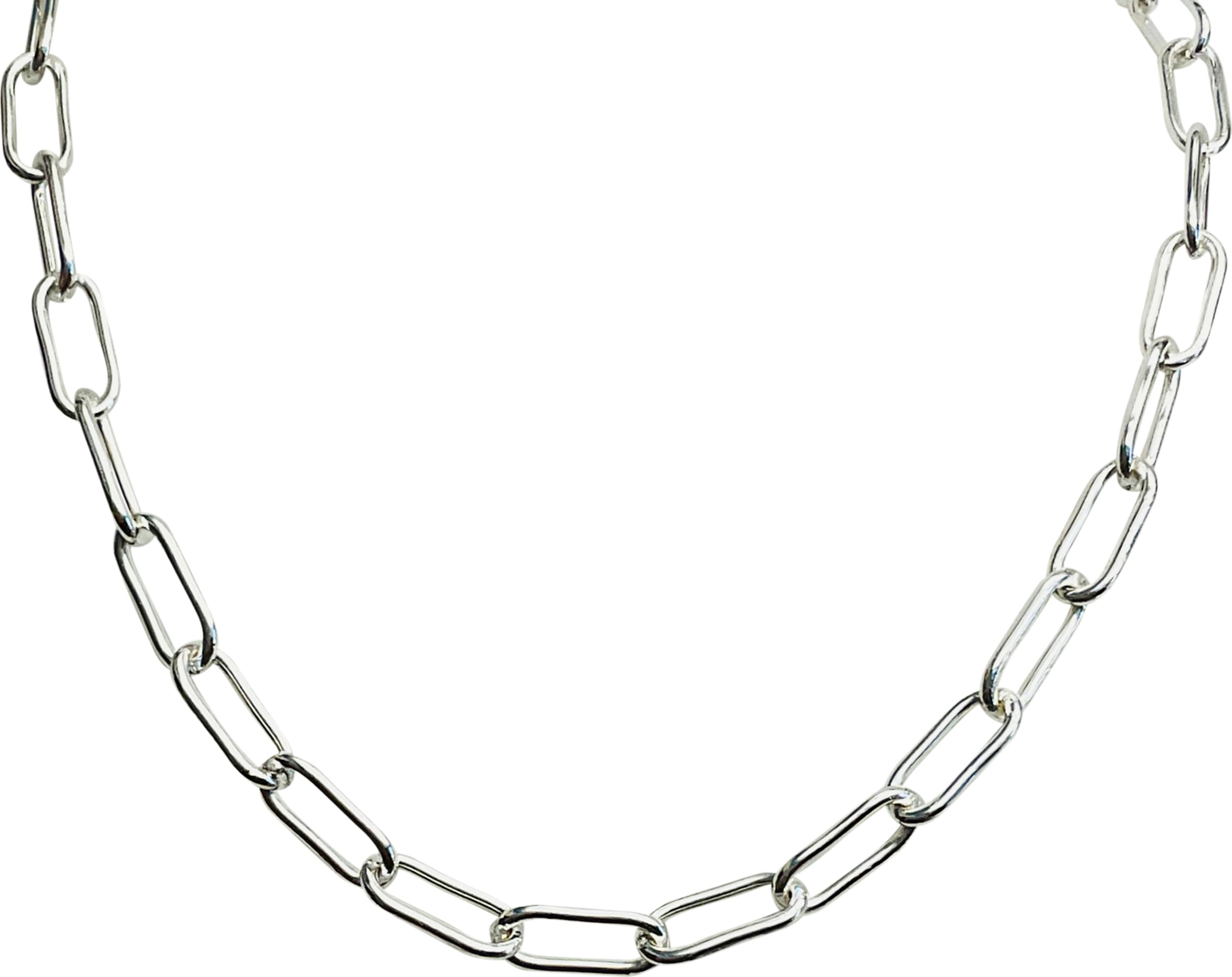 Link Paperclip Stat Ch Sil Bracelets