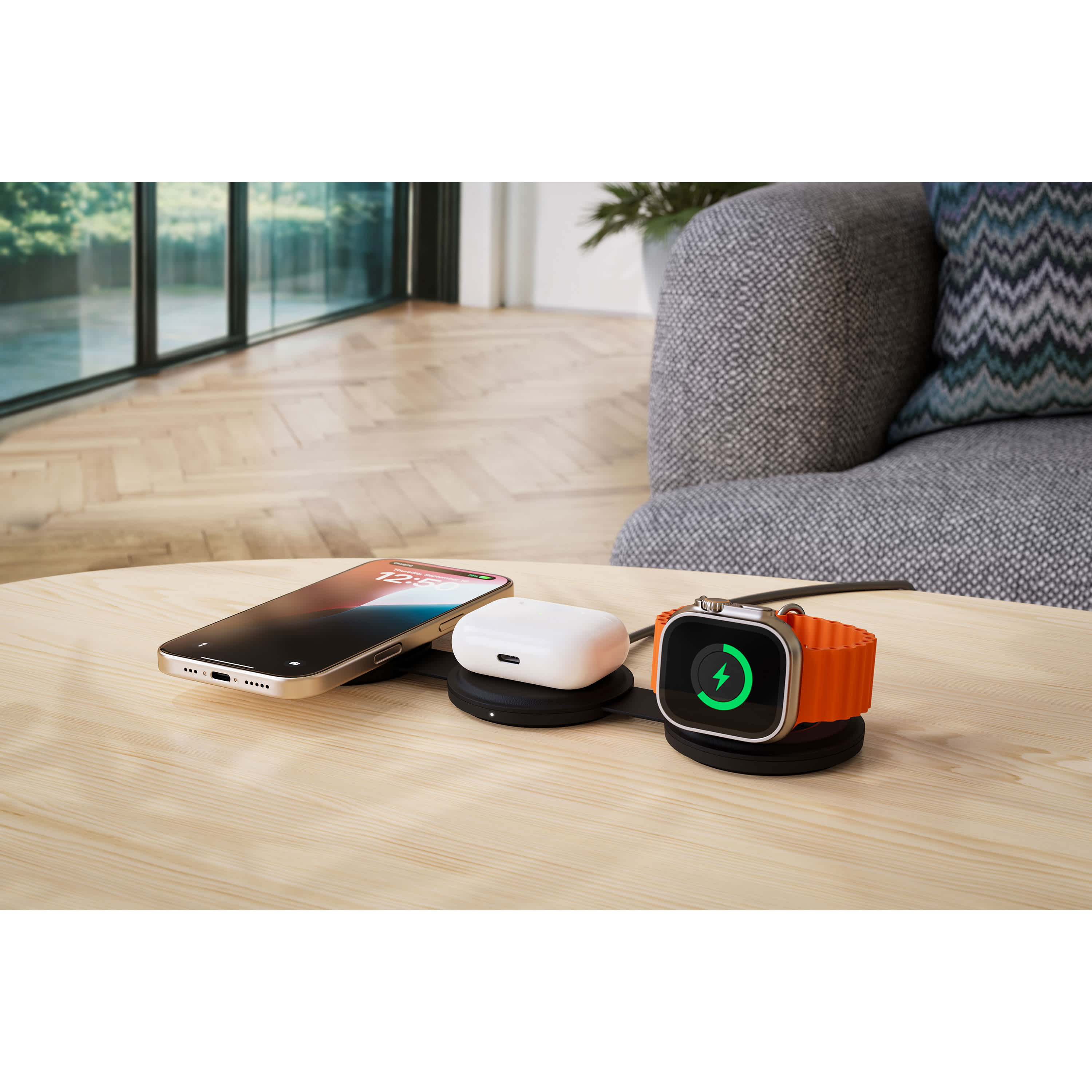 SATECHI ON GO 3 IN 1 WIRELESS CHARGER BLACK - ONLINE ONLY