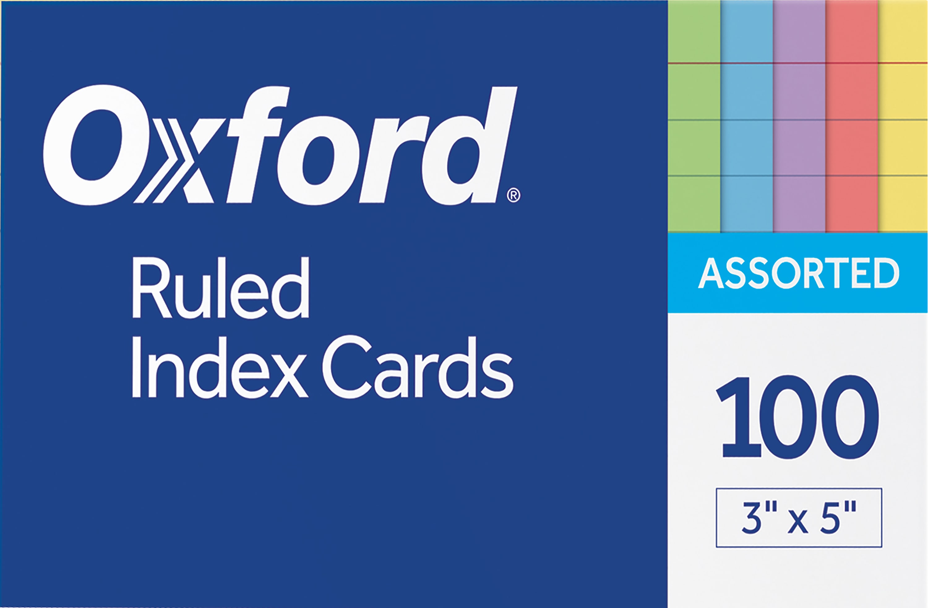INDEXCARD 3x5 100CT RULED ASST