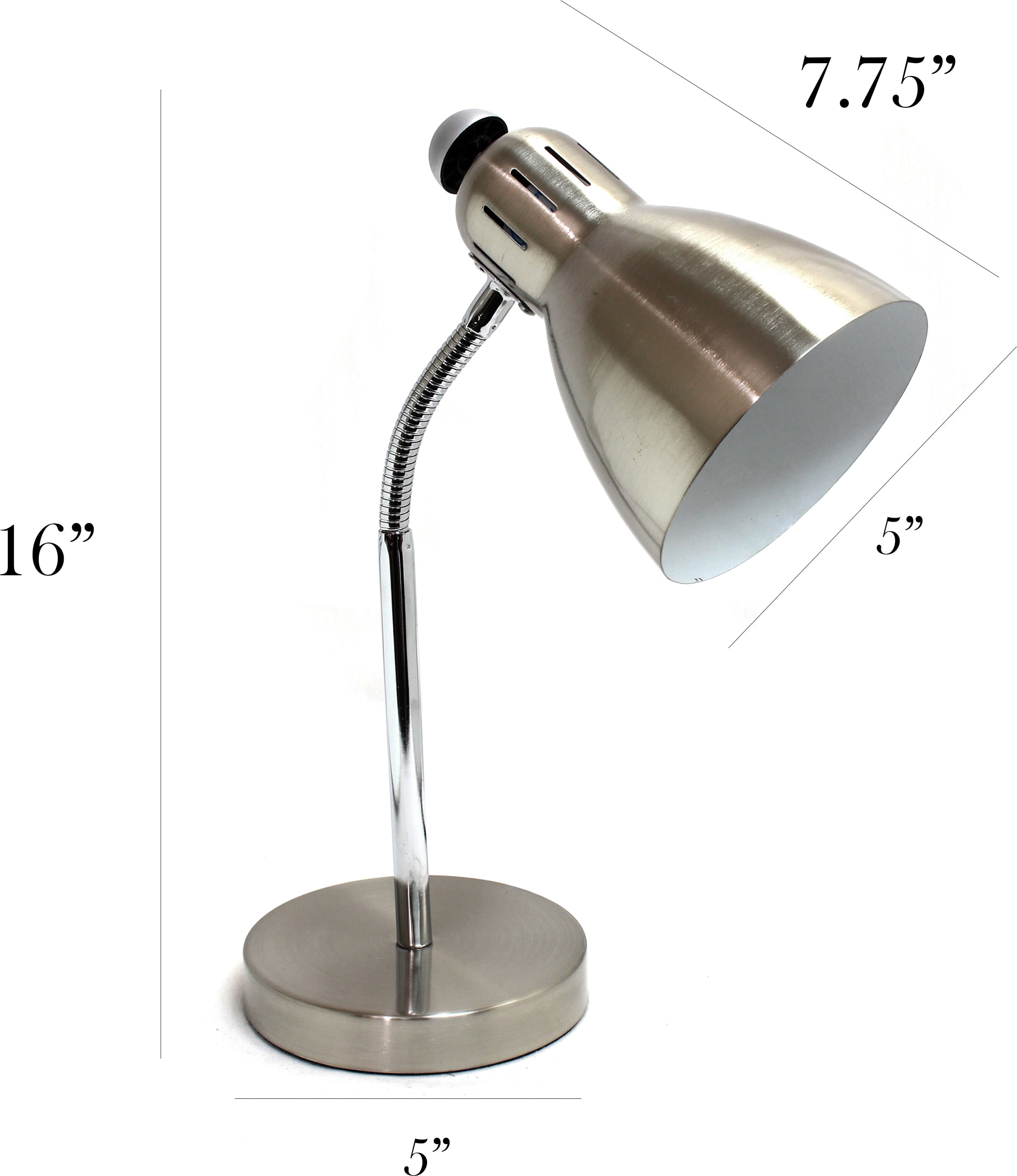 Simple Designs 16 Semi-Flexible Desk Lamp with LED Bulb