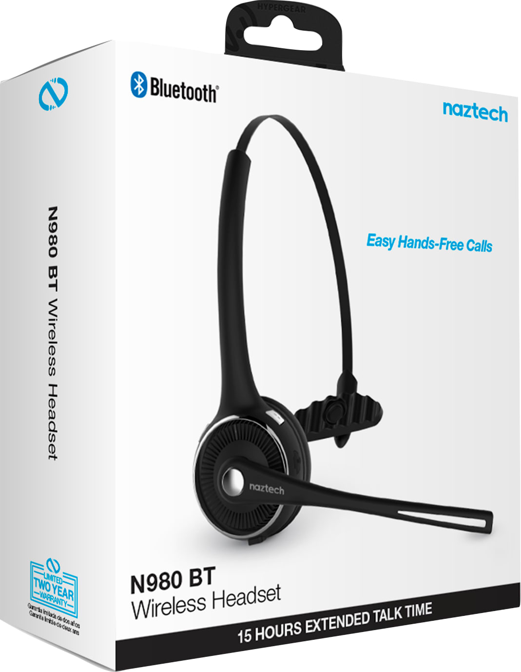 Hypercel N980 Bluetooth Over-the-Head Headset with Base, Black - ONLINE ONLY