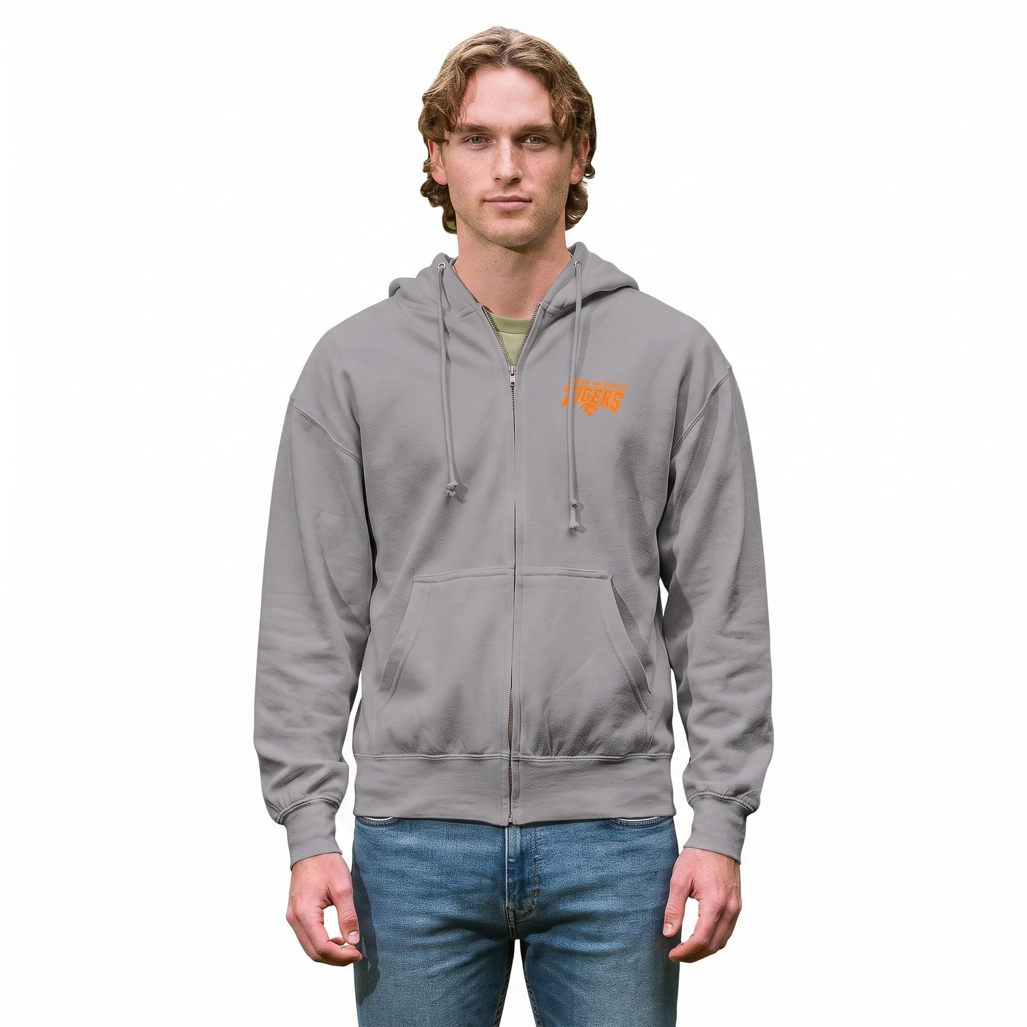 Doane University Tigers Full Zip Hooded Sweatshirt