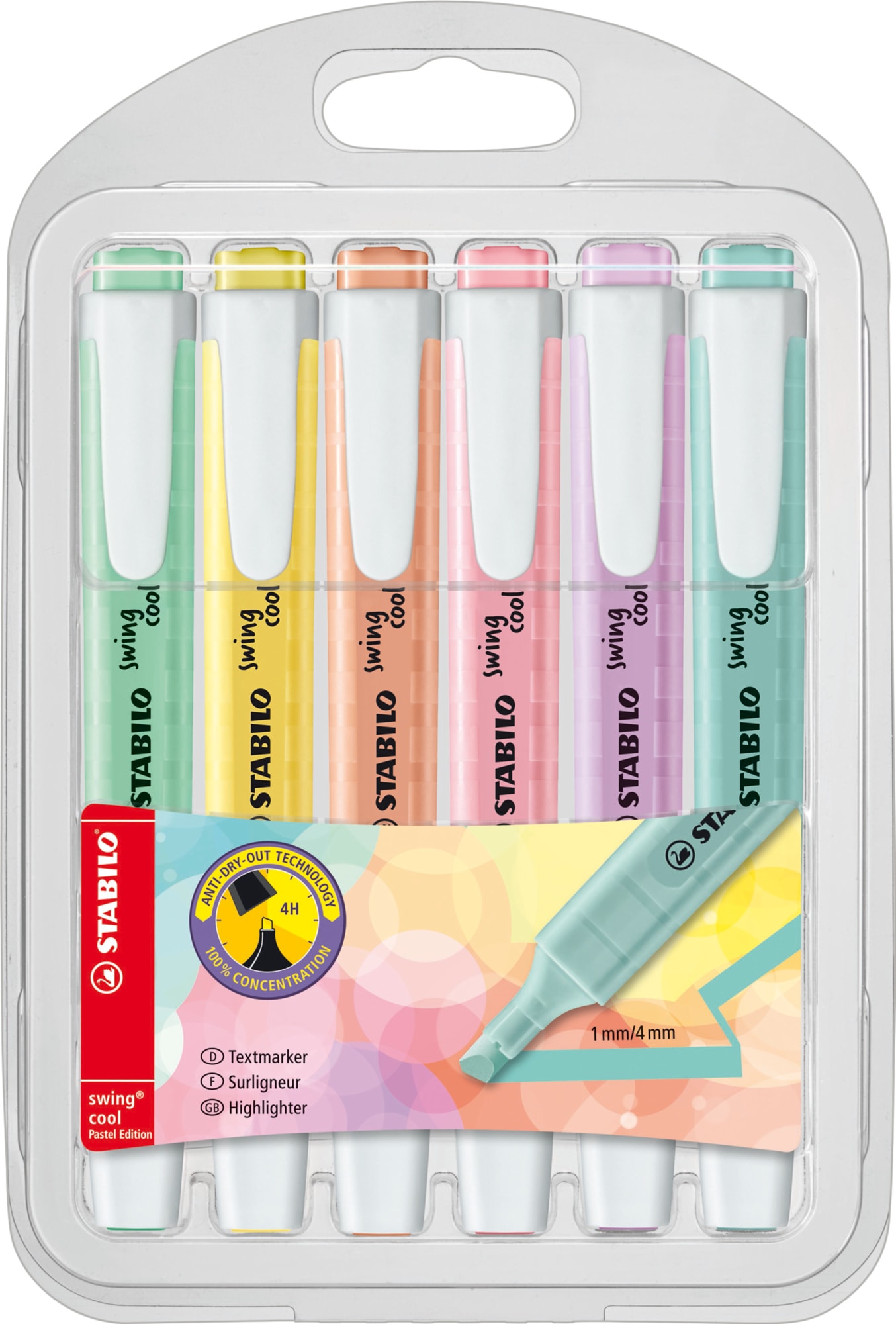 Stabilo Wwing Cool Highlighter Wallet Set, 4 Pieces