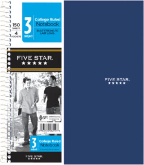 NOTEBOOK 3 SUBJECTJ FIVESTAR