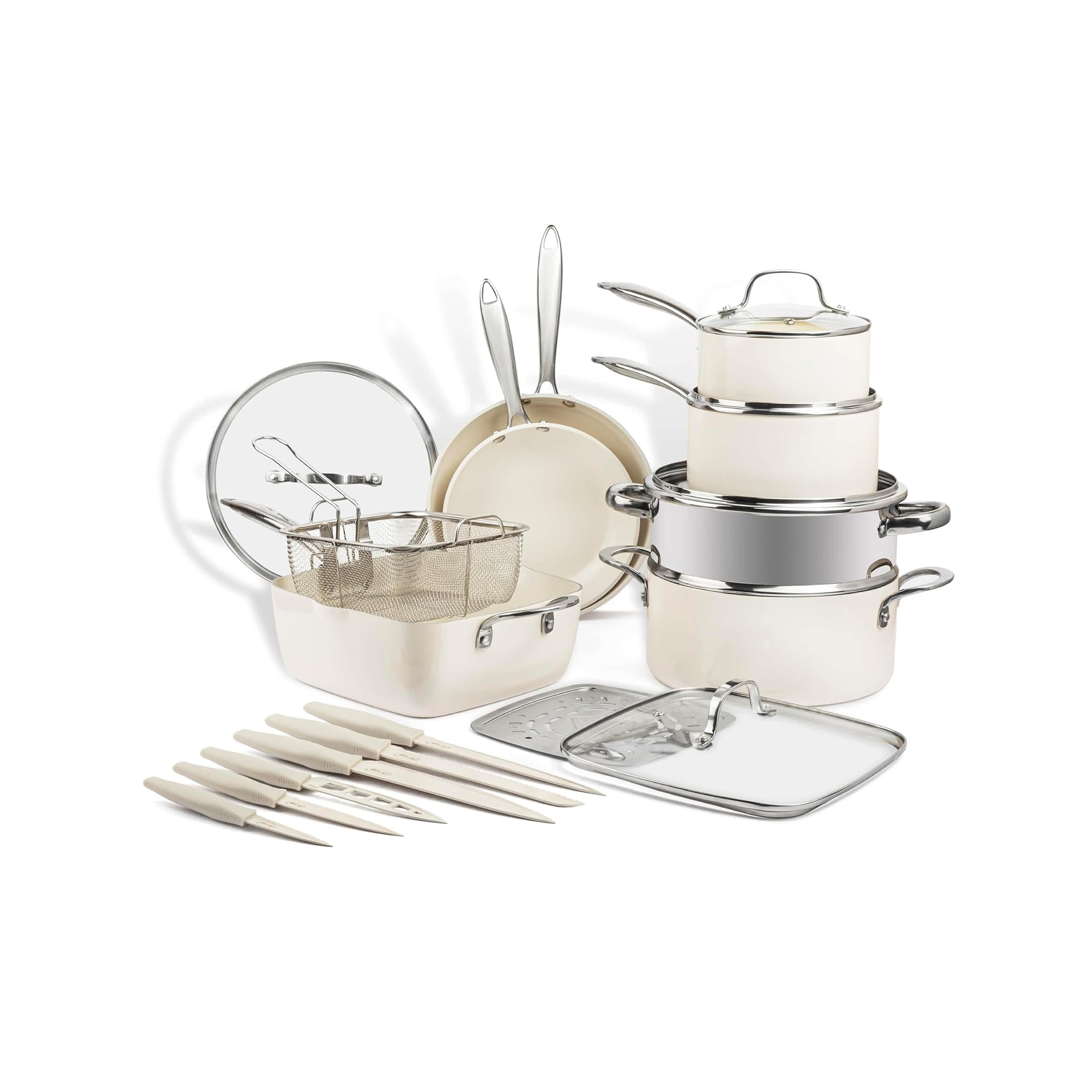 20pc Cream Cookware Set