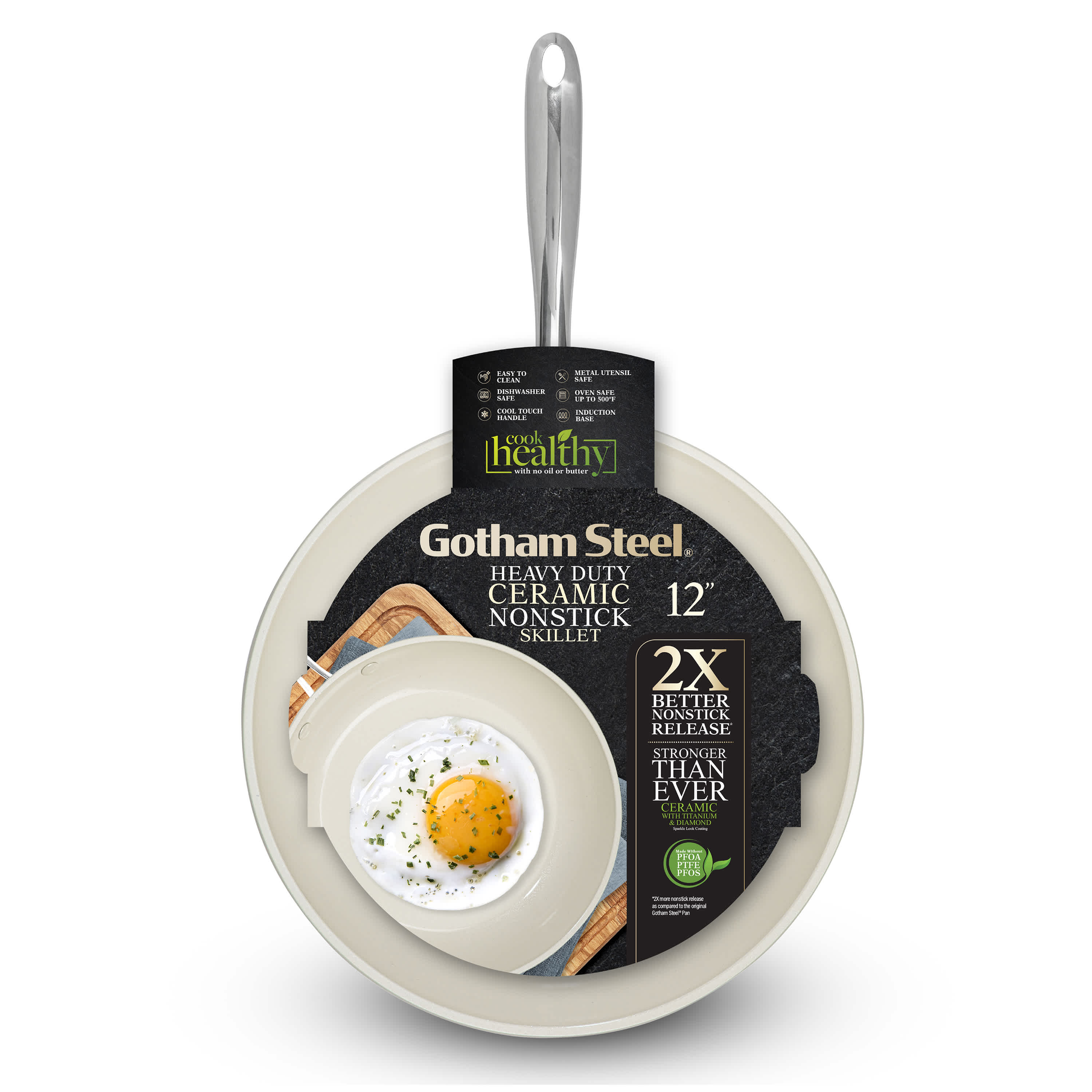 12" Fry Pan Cream